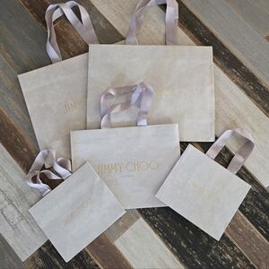 Jimmy Choo Cream/Gray Gift Bag Set